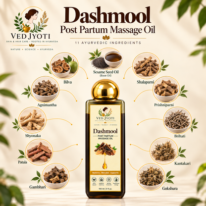 Vedjyoti Dashmool Skin Oil — Traditional Ayurvedic Herbal Oil for Skin Care & Massage