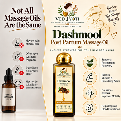 Vedjyoti Dashmool Skin Oil — Traditional Ayurvedic Herbal Oil for Skin Care & Massage