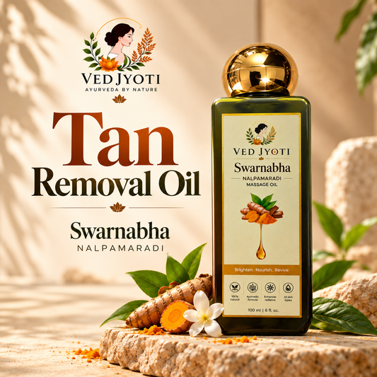 Vedjyoti Swarnabha Nalpamaradi Skin Oil — Traditional Ayurvedic Skin Oil for Everyday Skin Care | Tan Removal Oil