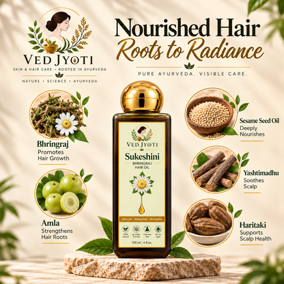 Vedjyoti Sukeshini Bhringraj Hair Oil — Traditional Bhringraj Hair Oil for Regular Hair & Scalp Care