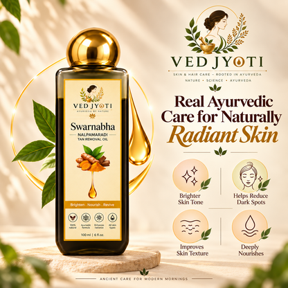 Vedjyoti Swarnabha Nalpamaradi Skin Oil — Traditional Ayurvedic Skin Oil for Everyday Skin Care | Tan Removal Oil